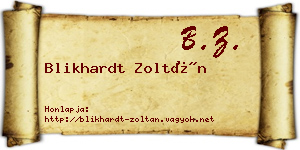 Blikhardt Zoltán névjegykártya